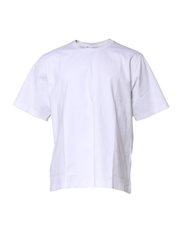 Dolce &amp; Gabbana White Cotton Short Sleeves Crew Neck T-shirt