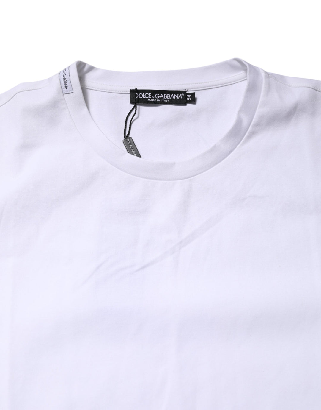 Dolce &amp; Gabbana White Cotton Short Sleeves Crew Neck T-shirt
