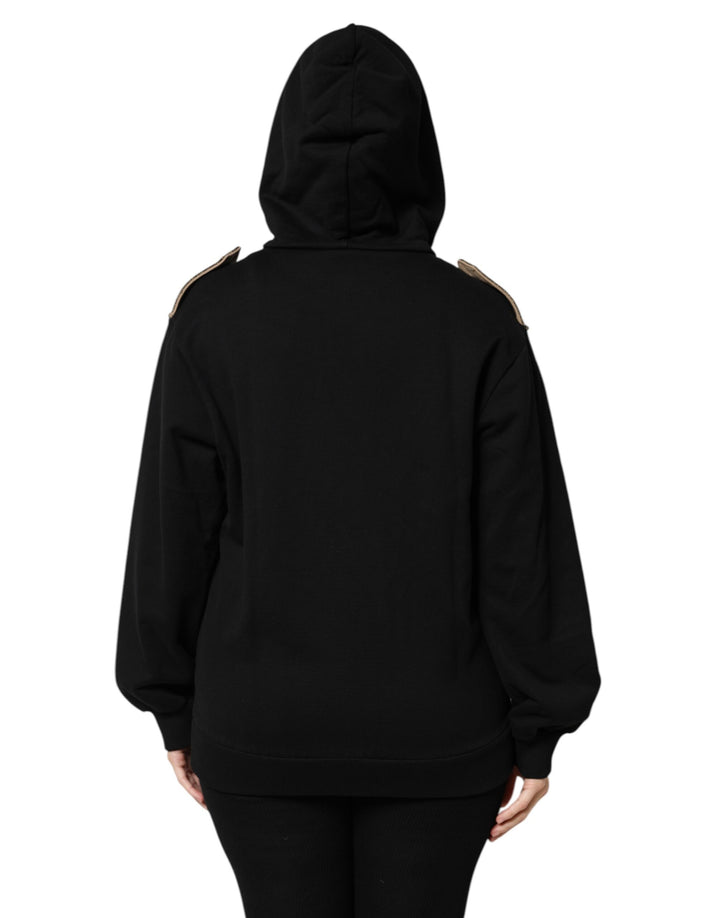 Dolce &amp; Gabbana Black Logo Hooded Full Zip Sweatshirt Jacket