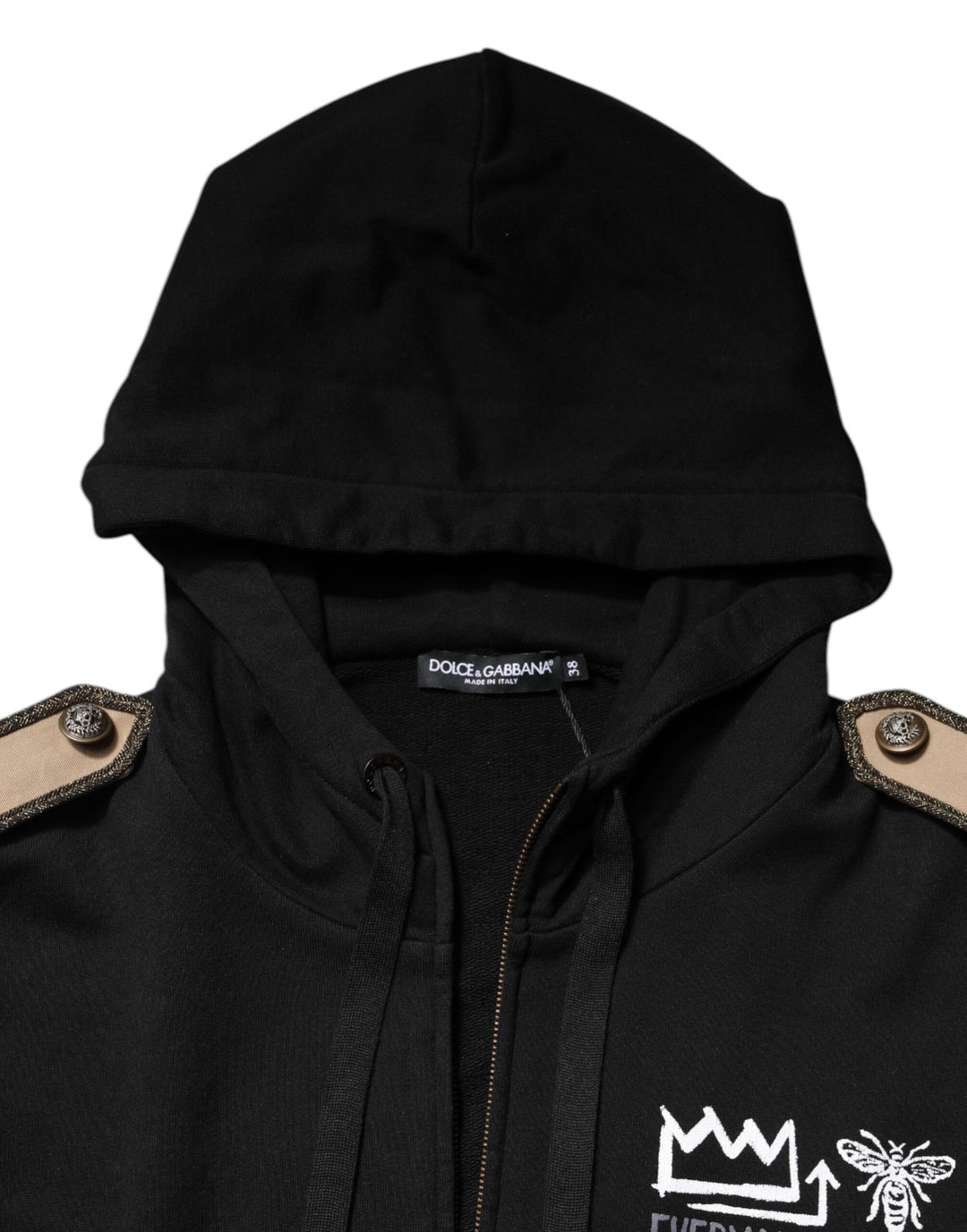Dolce &amp; Gabbana Black Logo Hooded Full Zip Sweatshirt Jacket