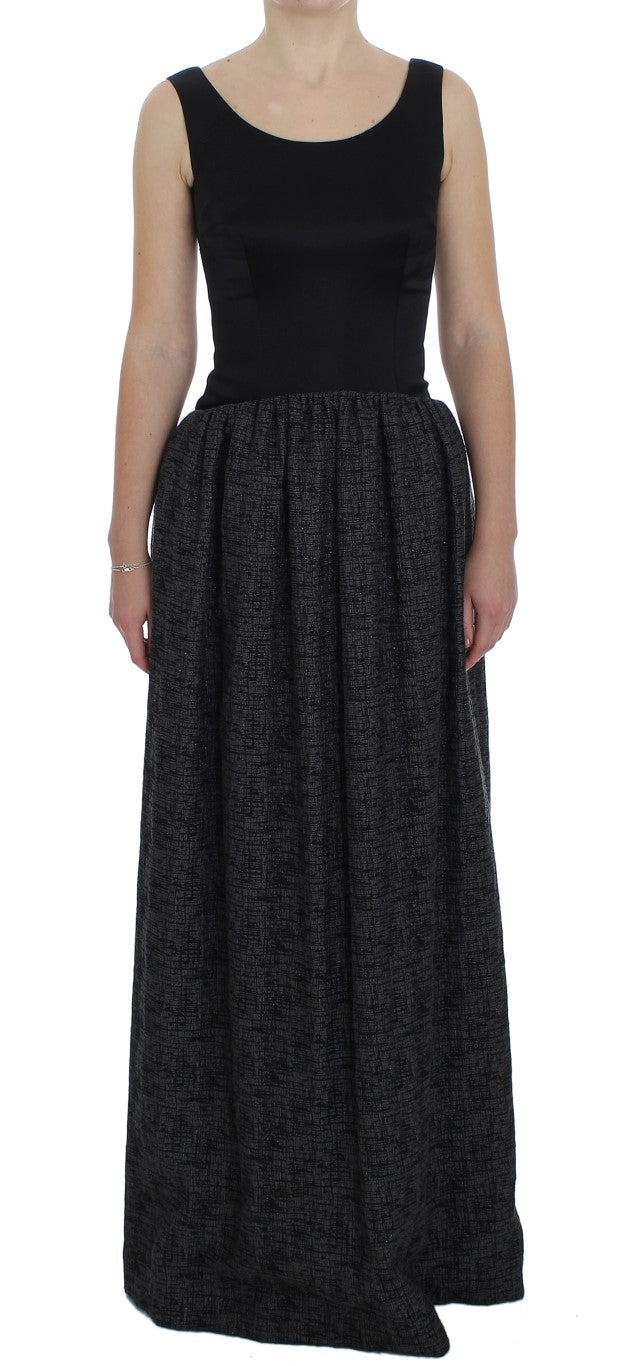 Dolce &amp; Gabbana Black Gray Sheath Gown Full Length Dress women’s dress