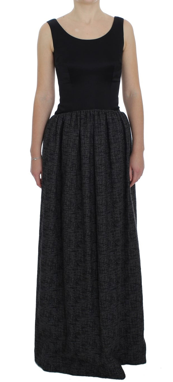 Dolce & Gabbana Black Gray Sheath Gown Full Length Dress women’s dress