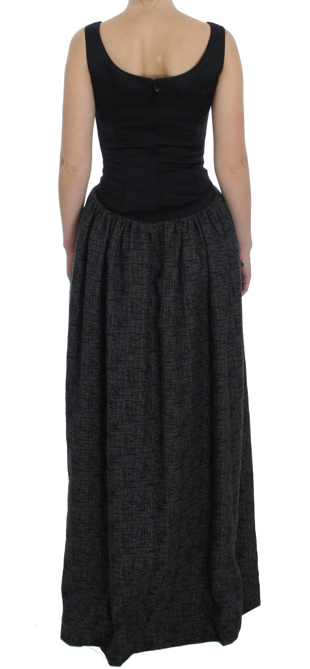 Dolce &amp; Gabbana Black Gray Sheath Gown Full Length Dress women’s dress