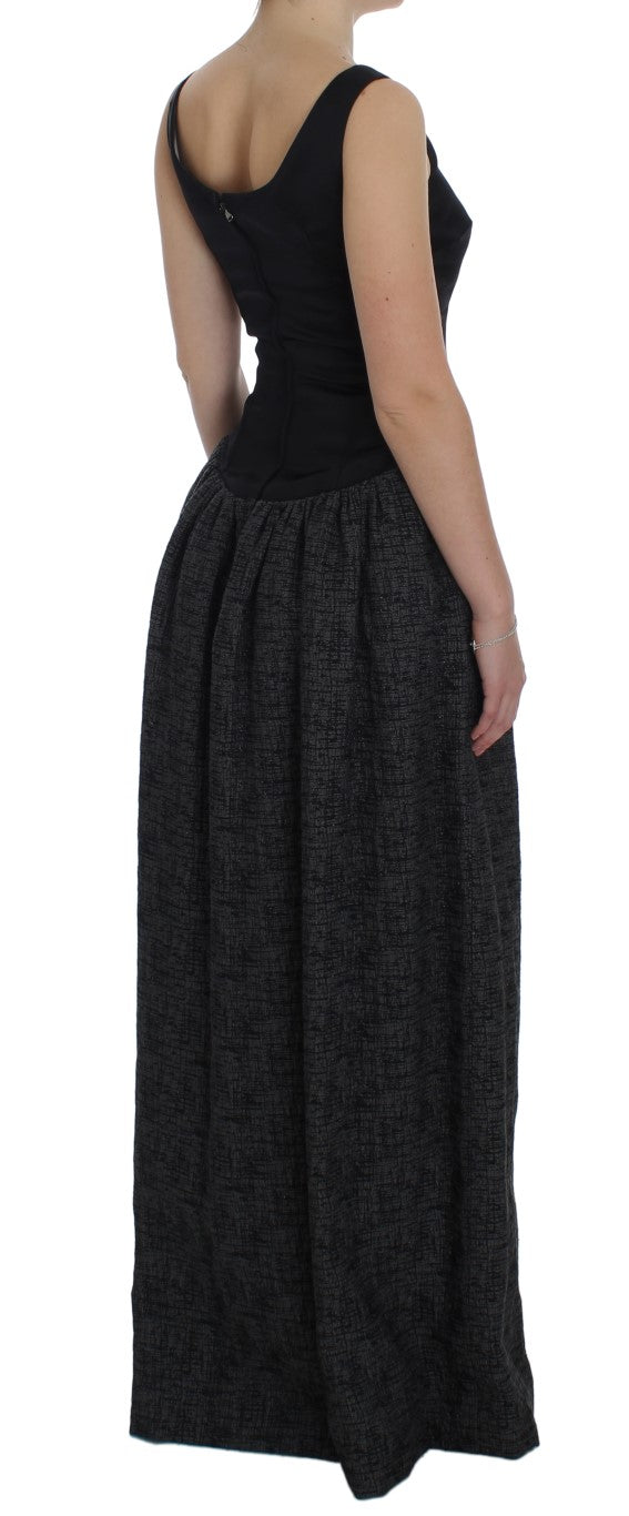 Dolce &amp; Gabbana Black Gray Sheath Gown Full Length Dress women’s dress