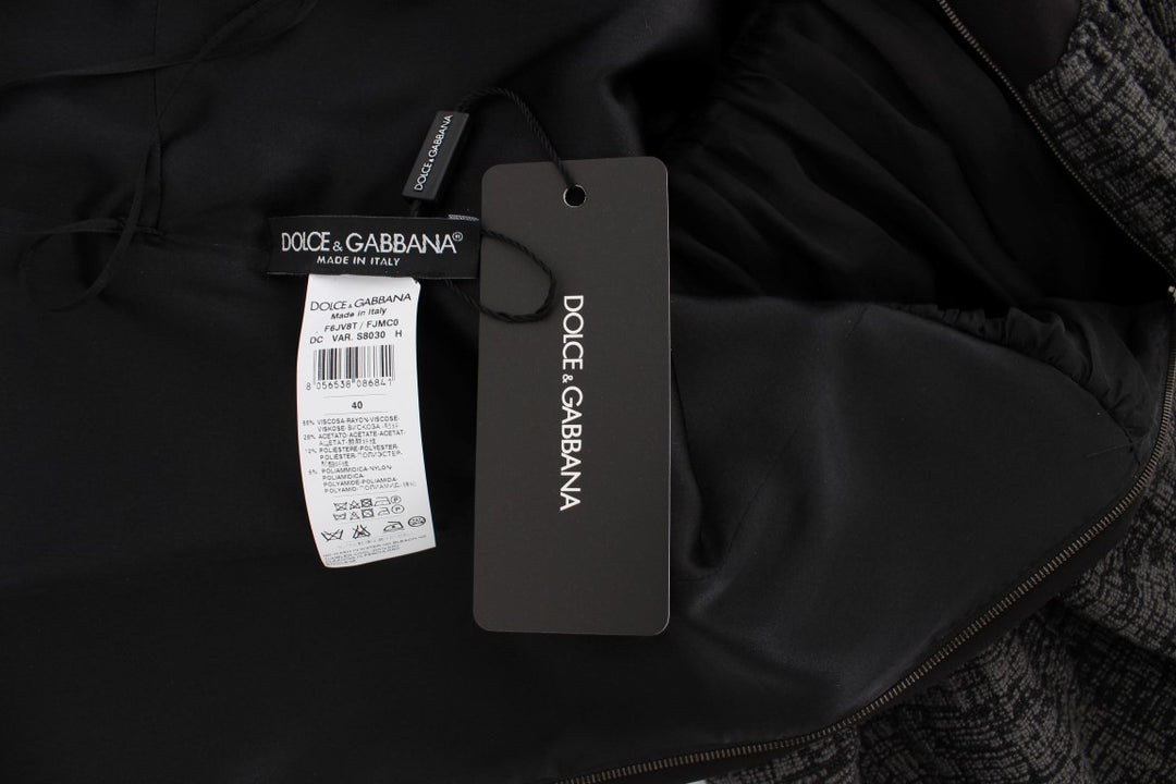 Dolce &amp; Gabbana Black Gray Sheath Gown Full Length Dress women’s dress