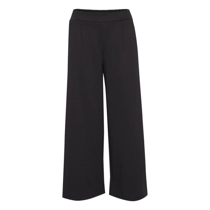 ICHI Black Recycled Polyester Flared Pants