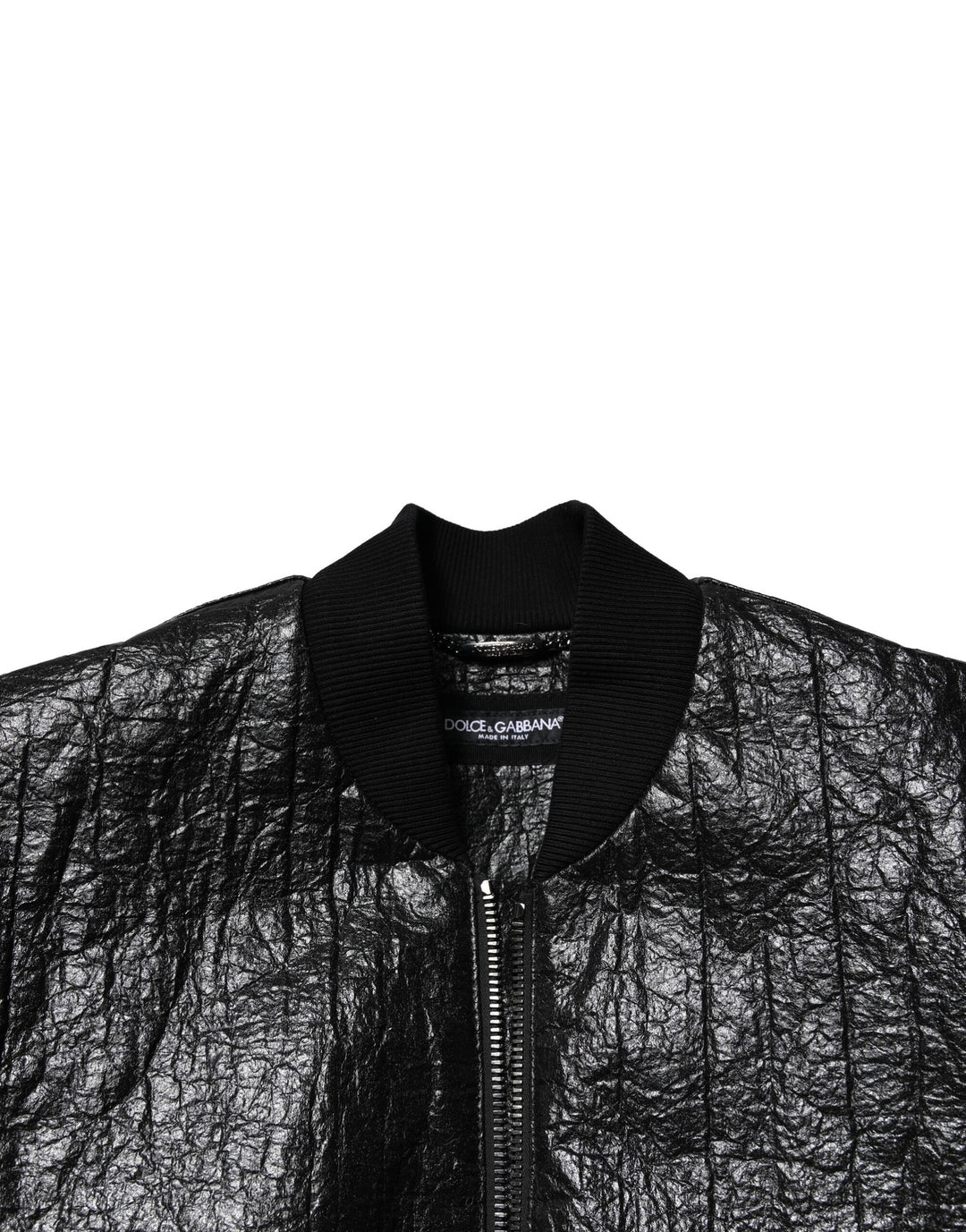Dolce &amp; Gabbana Black Logo Plaque Bomber Full Zipper Jacket