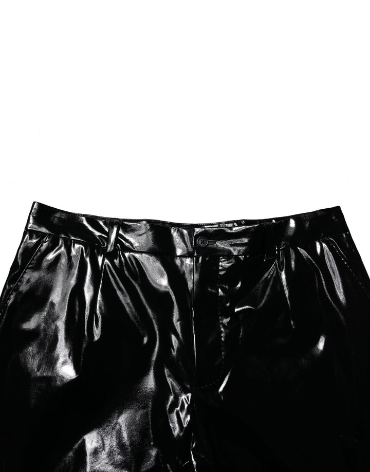 Dolce &amp; Gabbana Black Nylon Straight Men Pants