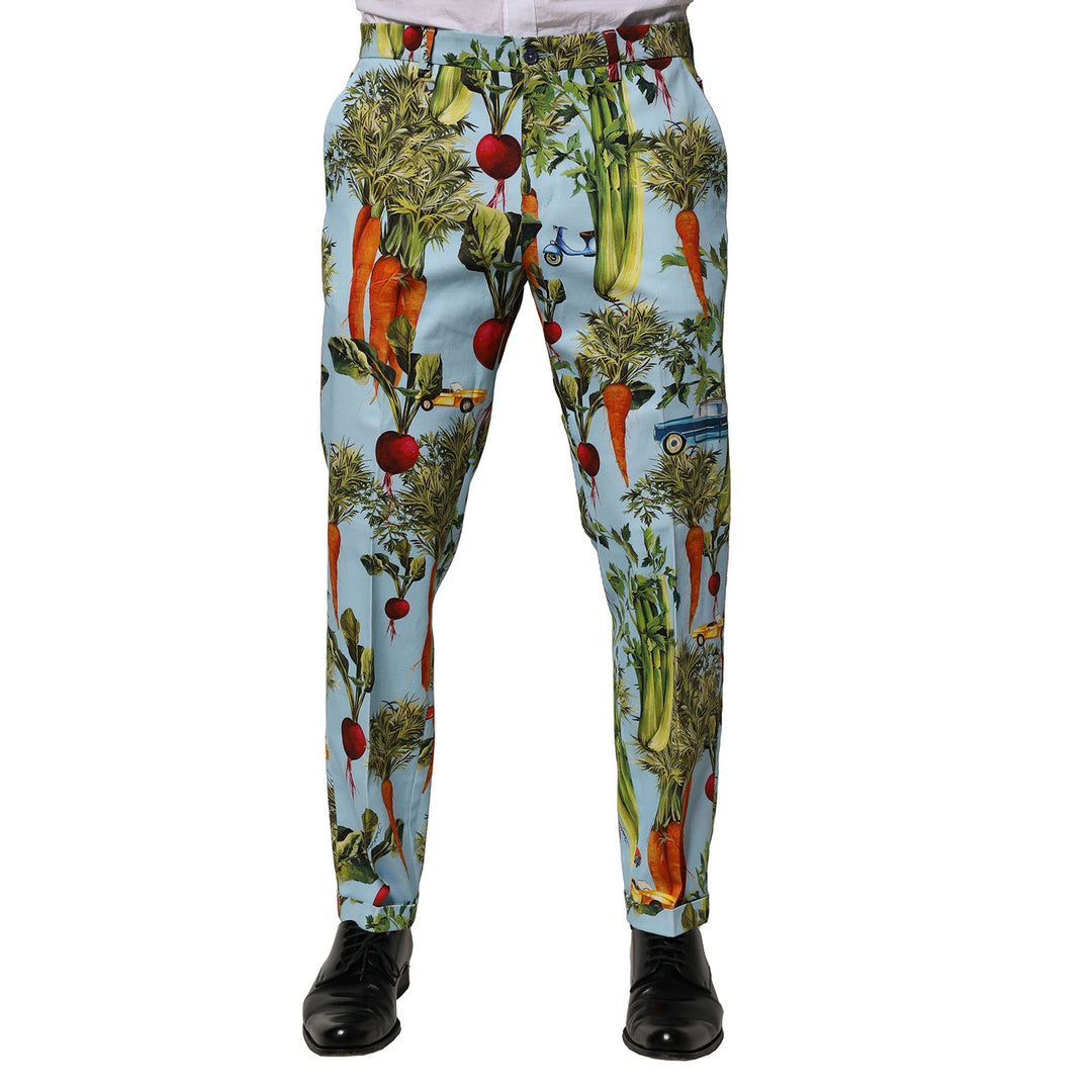 Dolce &amp; Gabbana Multicolor Cotton Tapered Men Pants