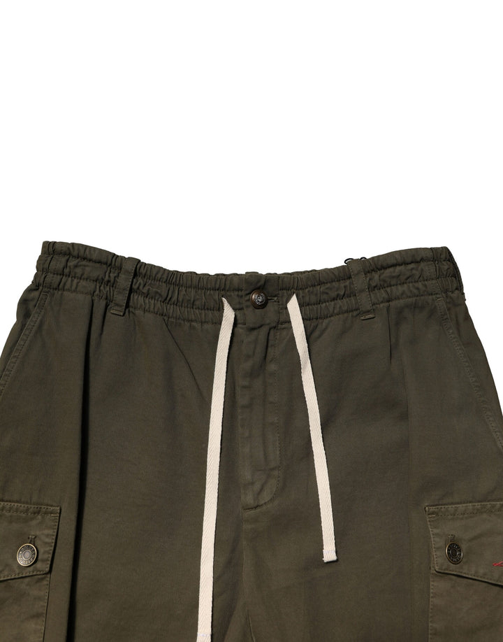 Dolce &amp; Gabbana Brown Cotton Cargo Drawstring Pants