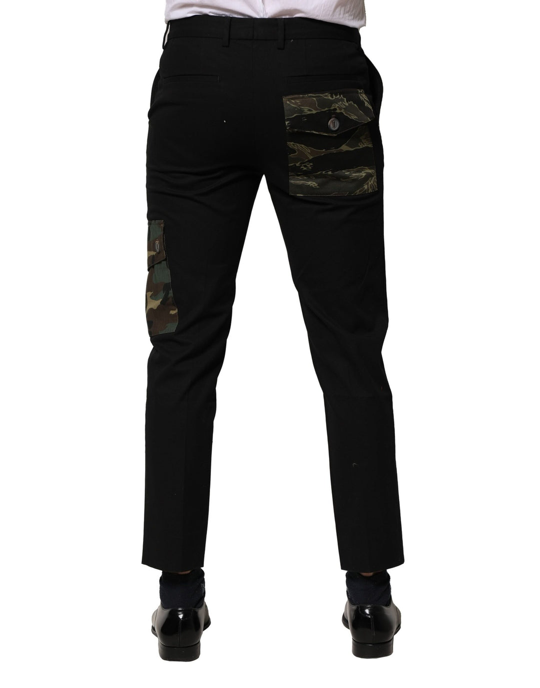 Dolce &amp; Gabbana Black Cotton Cargo Dress Men Pants