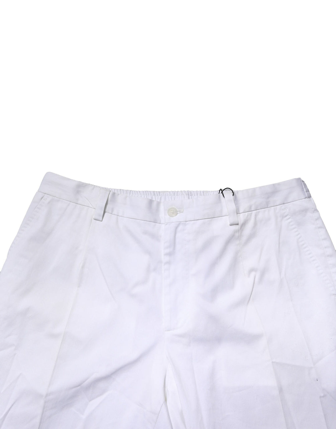 Dolce &amp; Gabbana White Cotton Dress Slim Formal Pants