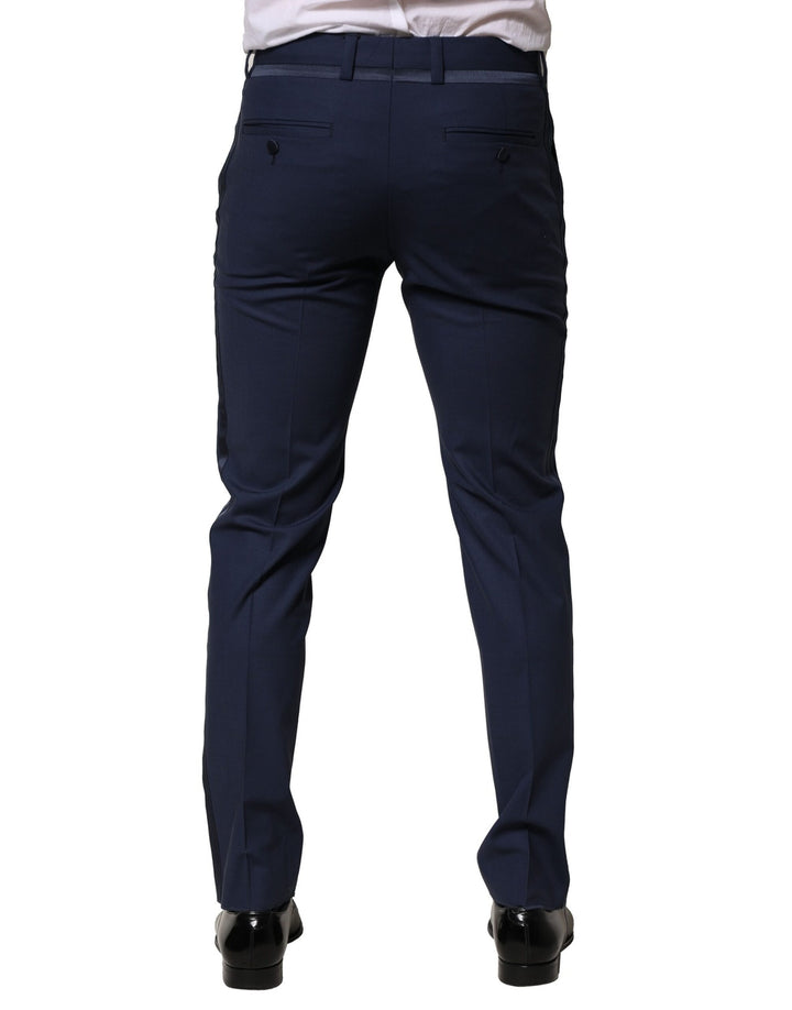 Dolce &amp; Gabbana Dark Blue Wool Dress Formal Pants
