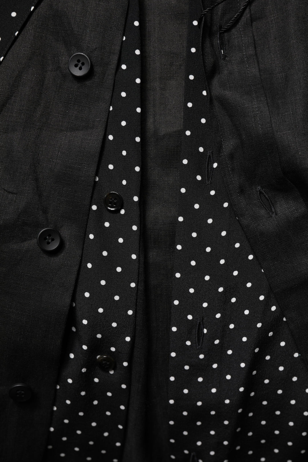 Dolce &amp; Gabbana Black Polka Dot Linen Silk Men Casual Shirt