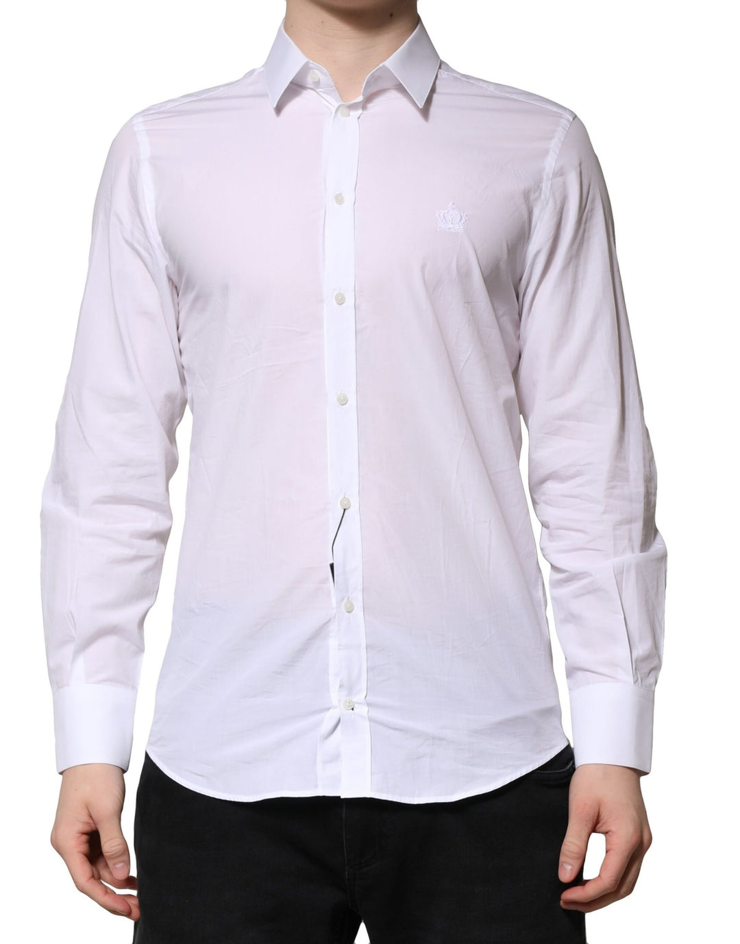 Dolce &amp; Gabbana White MARTINI Long Sleeves Men Formal Shirt