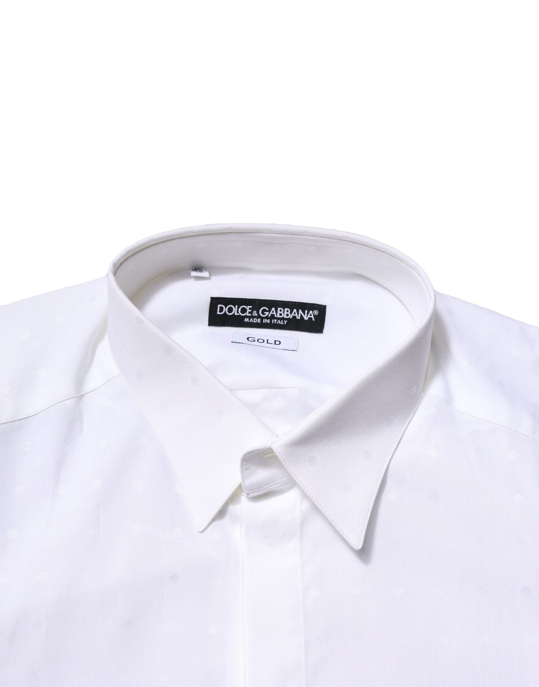 Dolce &amp; Gabbana White Cotton GOLD Long Sleeves Formal Shirt