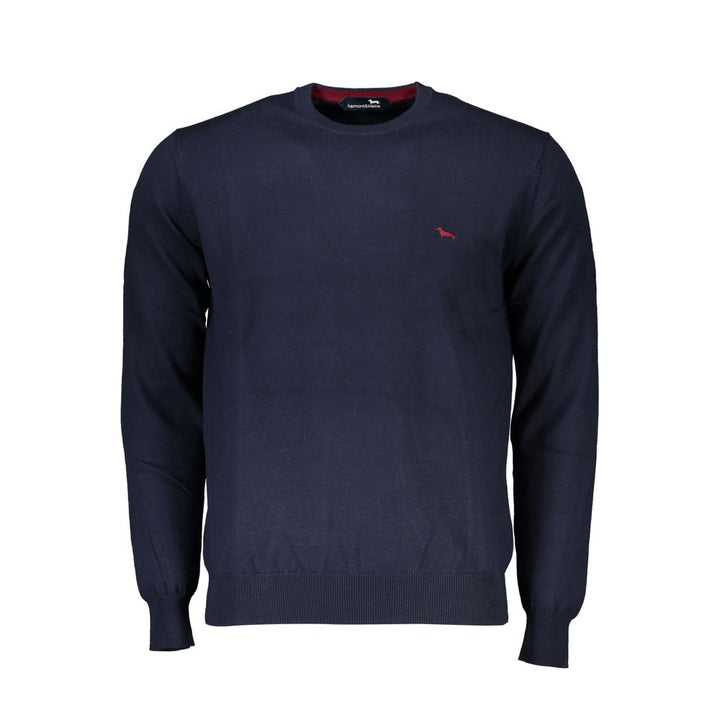 Harmont &amp; Blaine Crew Neck Embroidered Blue Sweater