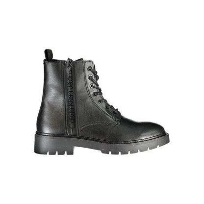 Calvin Klein Black Polyurethane Men Ankle Boot