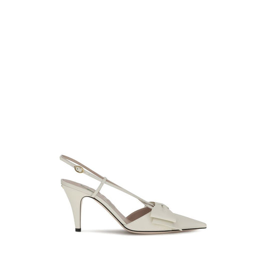 Valentino Garavani White Calf Leather Bos Taurus Pumps