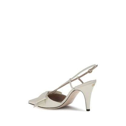 Valentino Garavani White Calf Leather Bos Taurus Pumps
