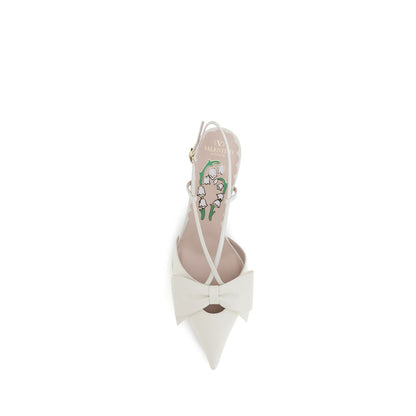 Valentino Garavani White Calf Leather Bos Taurus Pumps