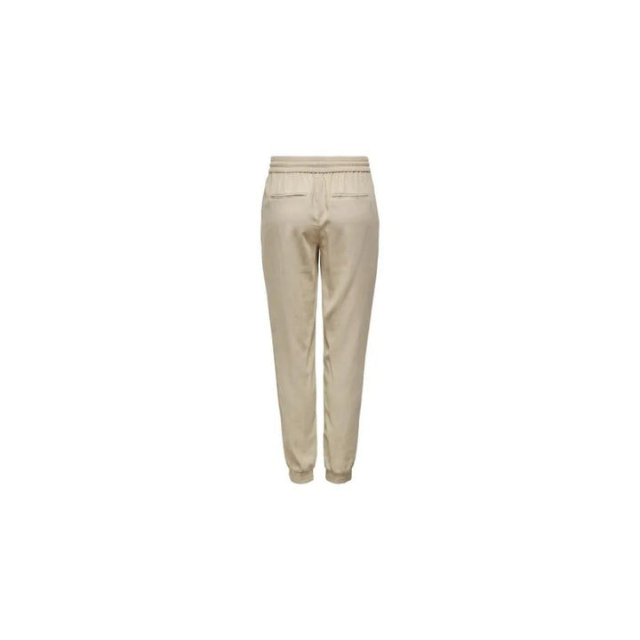 Only Beige Viscose Casual Pants