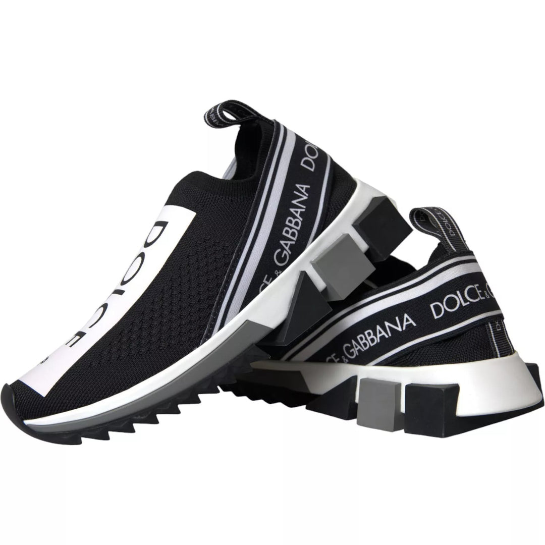 Dolce &amp; Gabbana Black White Slip On Sorrento Sneakers Shoes
