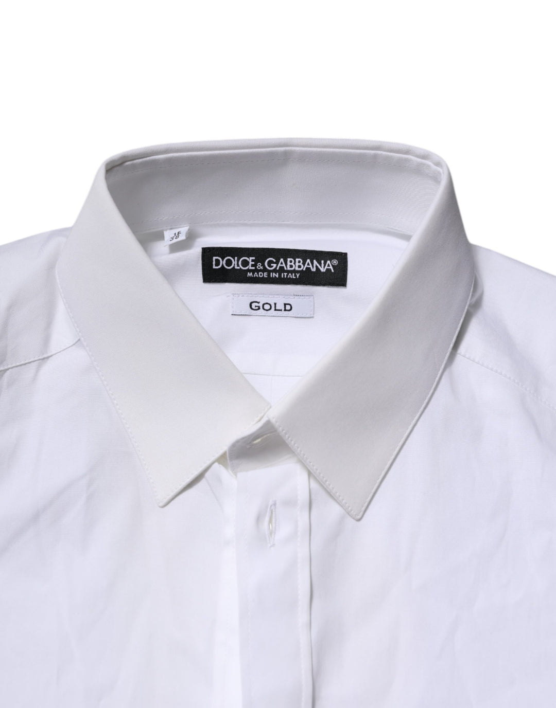 Dolce & Gabbana White GOLD Long Sleeves Dress Formal Shirt
