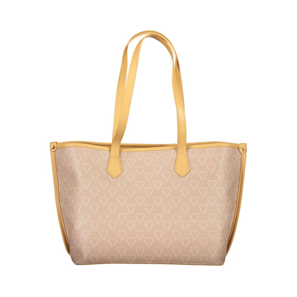 Mario Valentino - Beige Polyurethane Women’s Bag with Central Pocket and Zip Closure