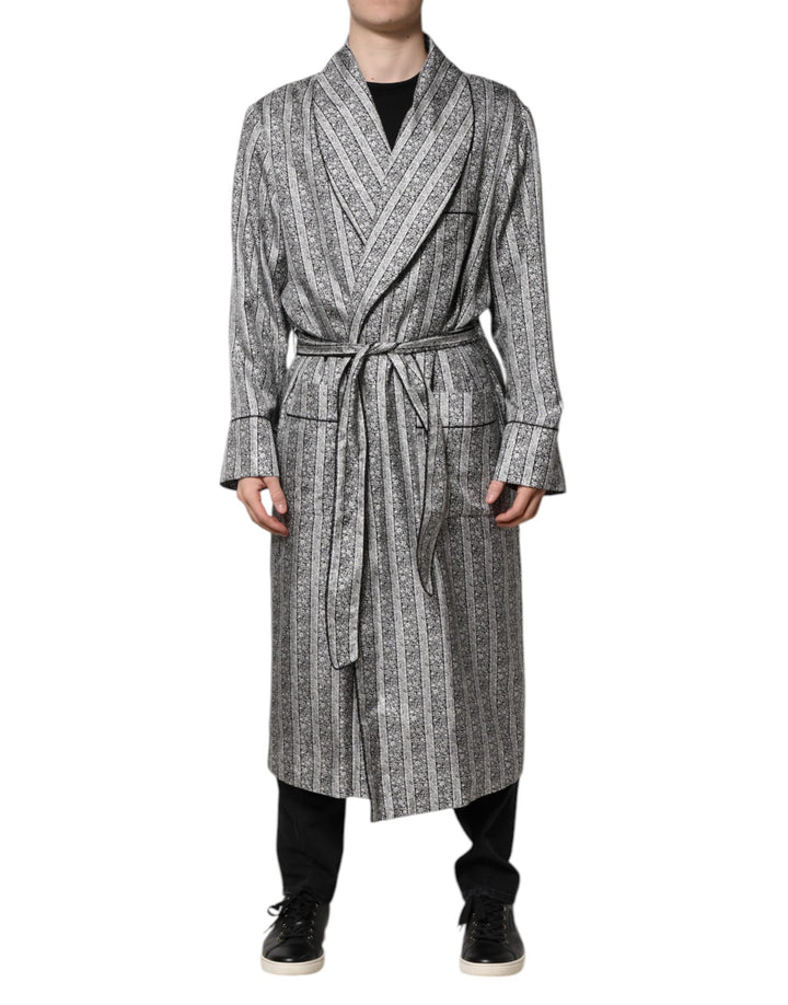 Dolce &amp; Gabbana Multicolor Floral Robe Coat Wrap Jacket