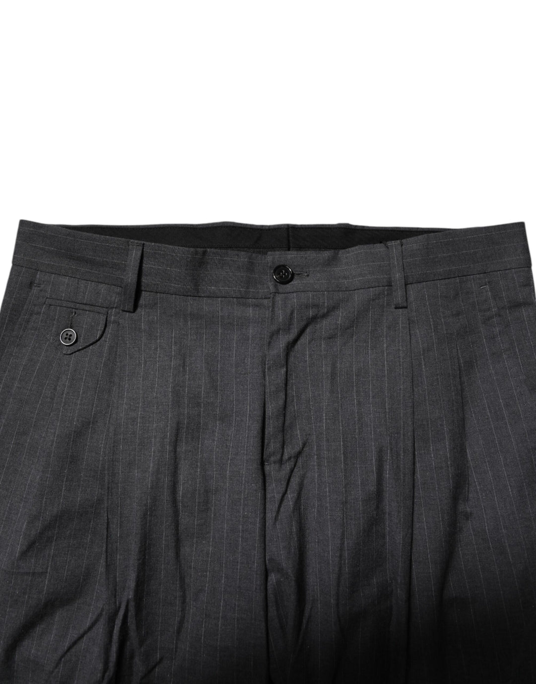 Dolce &amp; Gabbana Gray Striped Cotton Formal Pants