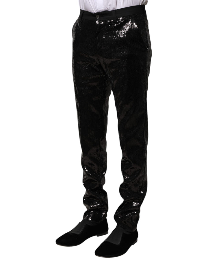 Dolce &amp; Gabbana Black Sequined Embellishment Pants