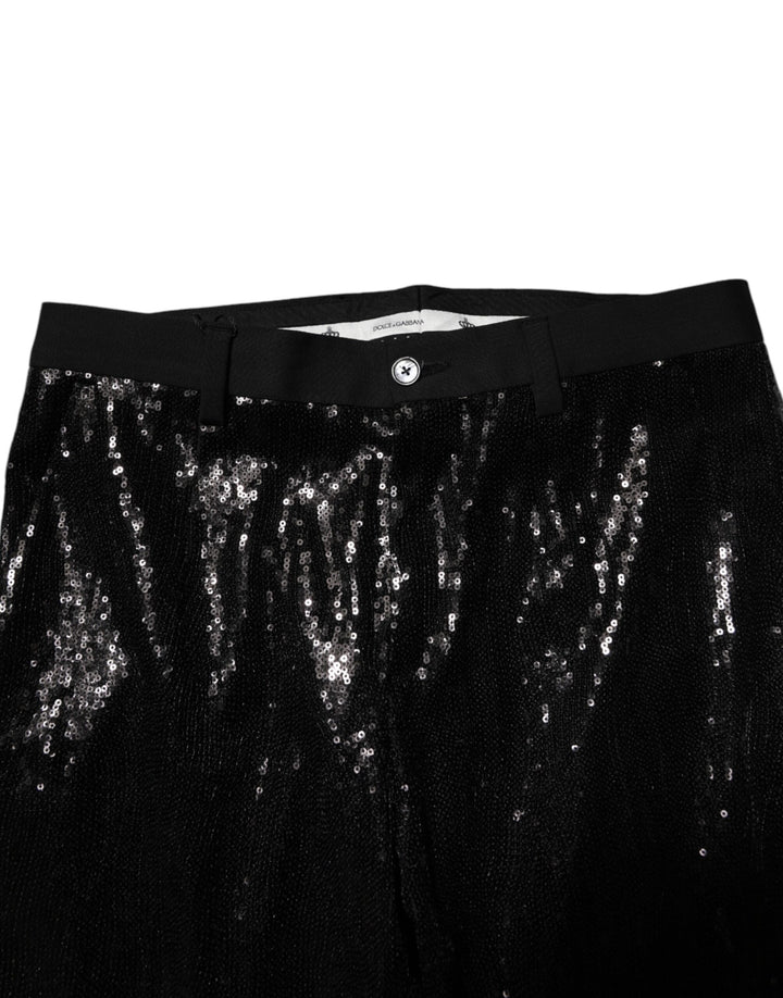 Dolce &amp; Gabbana Black Sequined Embellishment Pants
