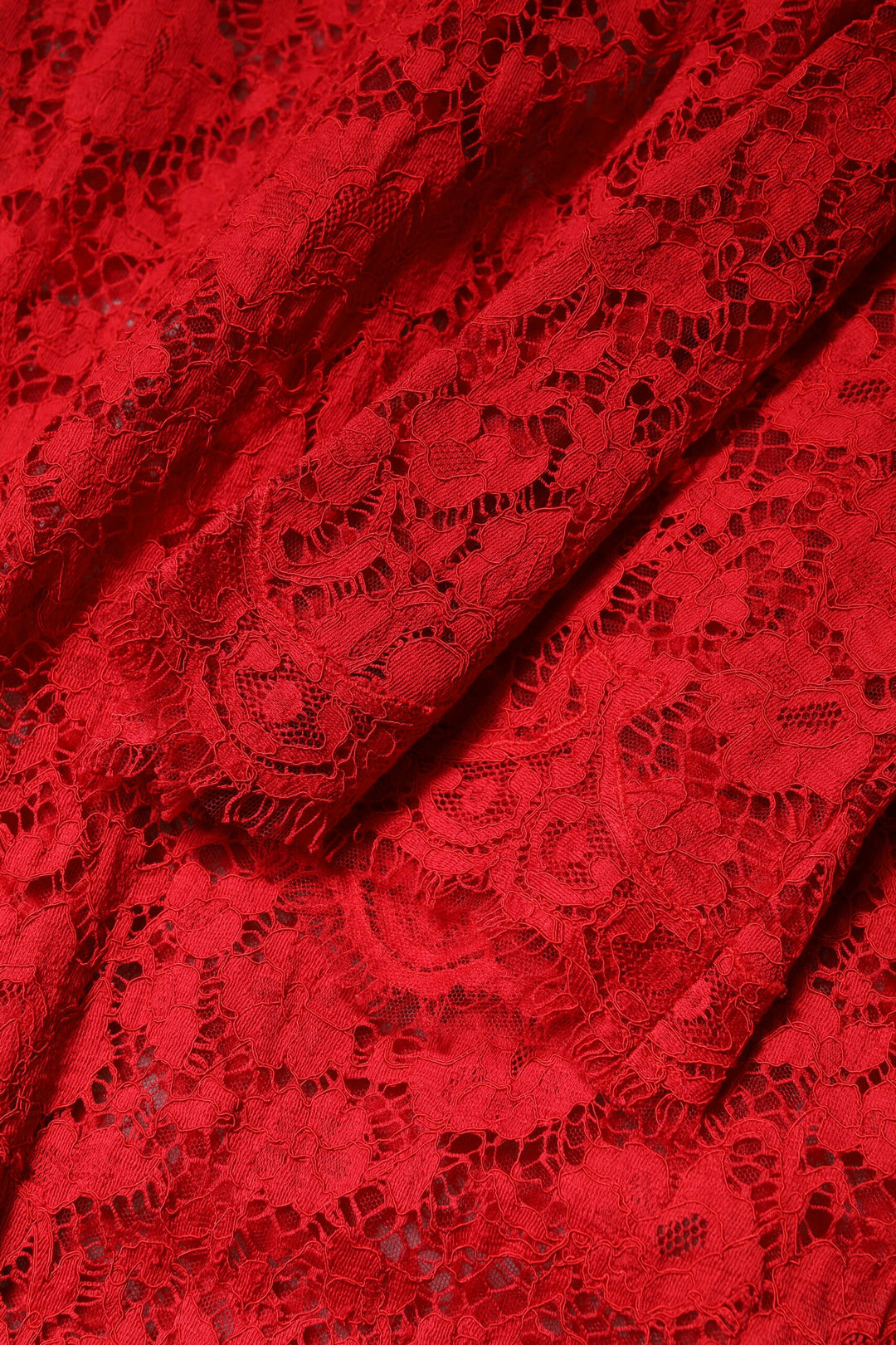 Dolce &amp; Gabbana Red Floral Lace Rhinestone Embellished Dress