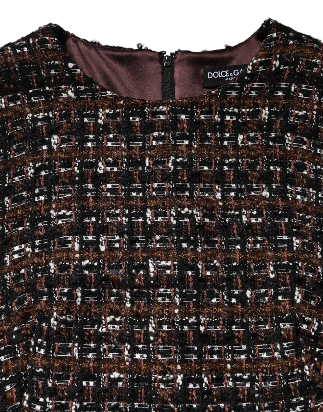 Dolce &amp; Gabbana Multicolor Sleeveless Mini Tweed A-line Dress