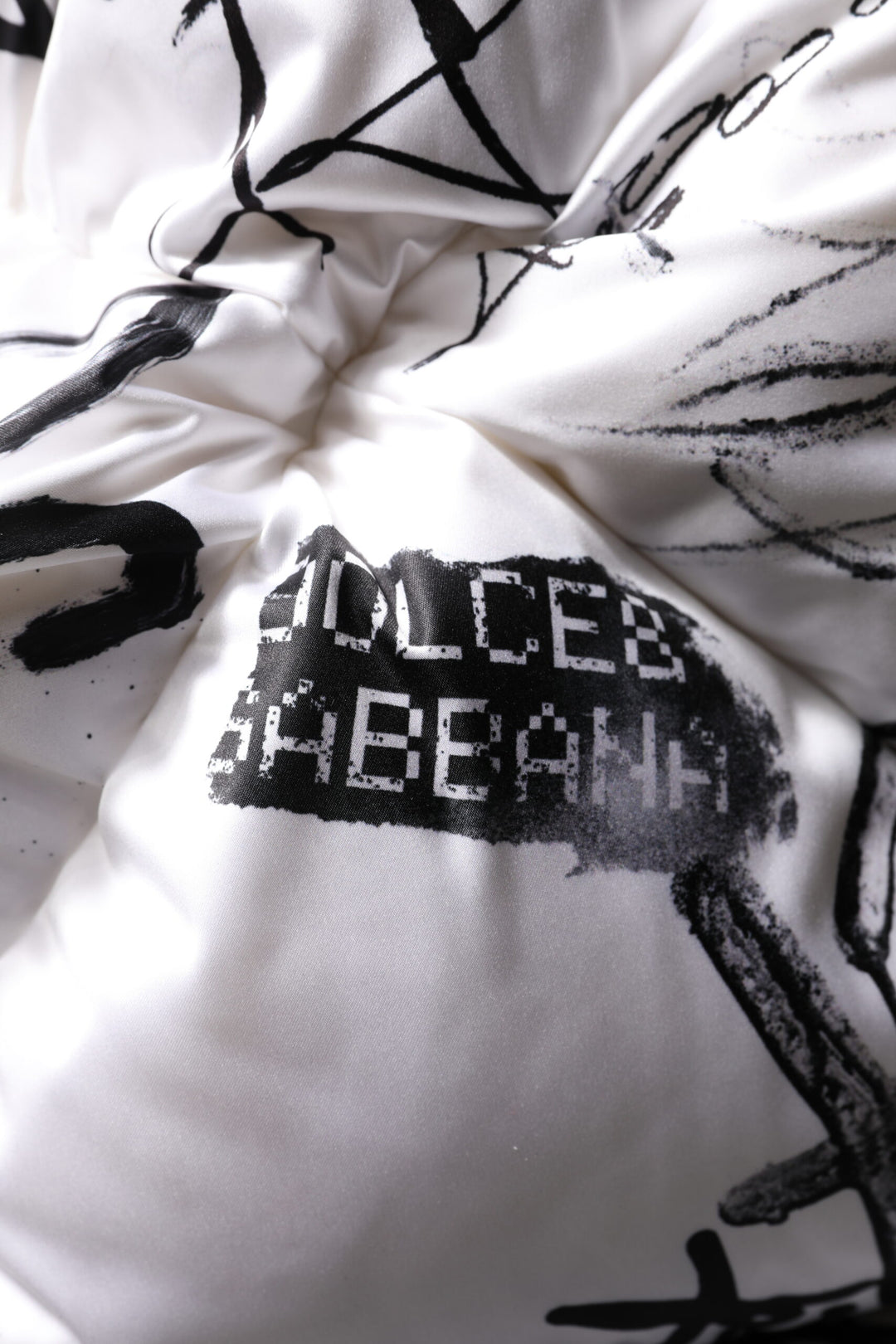 Dolce & Gabbana White Polyester Printed Hood Quilted Hat