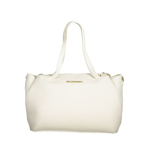 Mario Valentino - Bianco Polyurethane Women’s Bag with Handles and Internal Pocket