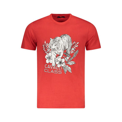 Cavalli Class Red Cotton Men T-Shirt