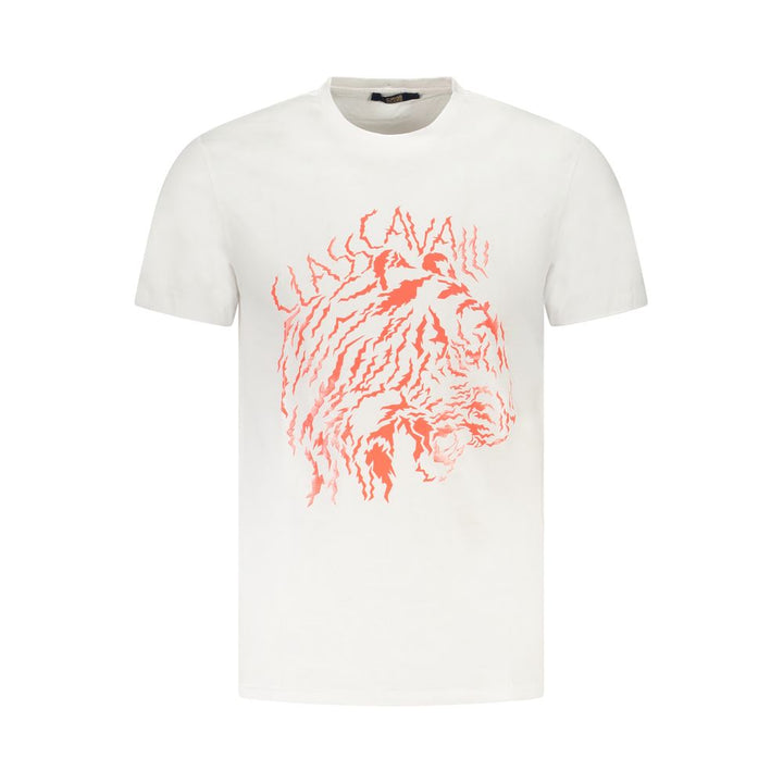 Cavalli Class Bianco Cotton Men T-Shirt
