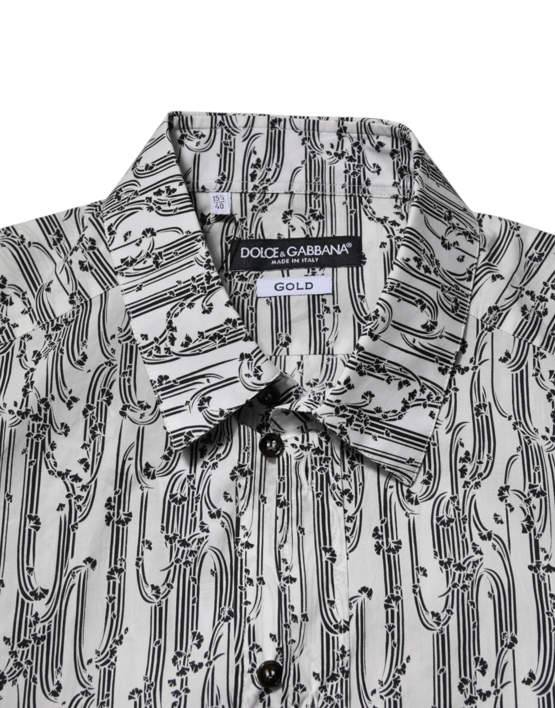 Dolce &amp; Gabbana White Floral Print Casual Long Sleeves Shirt