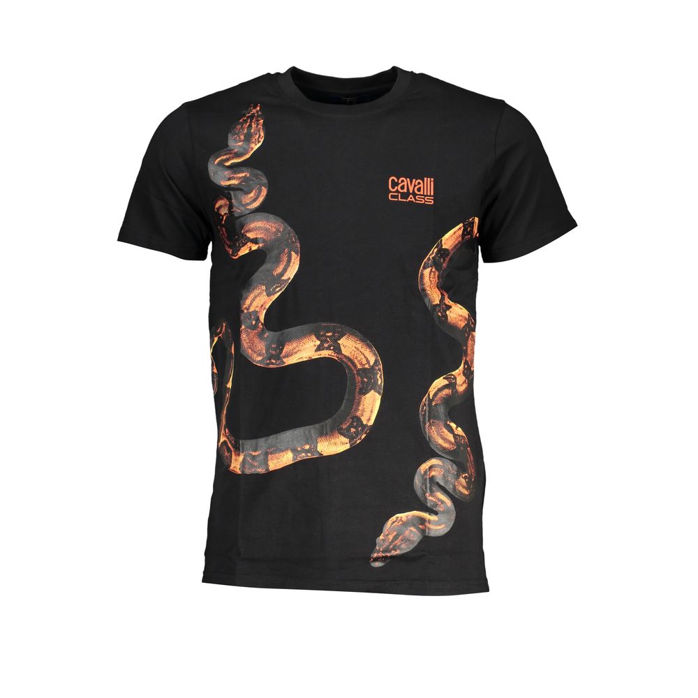 Cavalli Class Nero Cotton Men T-Shirt