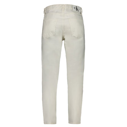 Calvin Klein White Cotton Straight-Leg Jeans