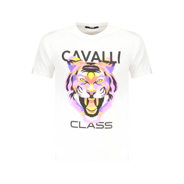 Cavalli Class Bianco Cotton Men T-Shirt