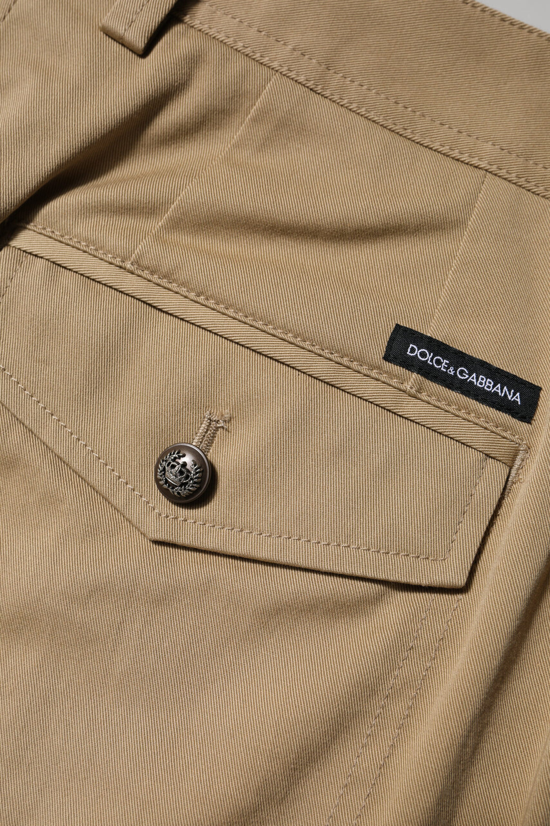 Dolce &amp; Gabbana Brown Cotton Cargo Tapered Pants