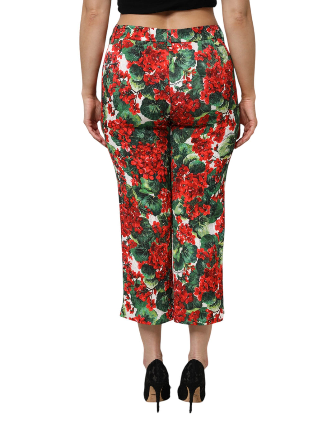 Dolce &amp; Gabbana Multicolor Floral Print Cropped Pants