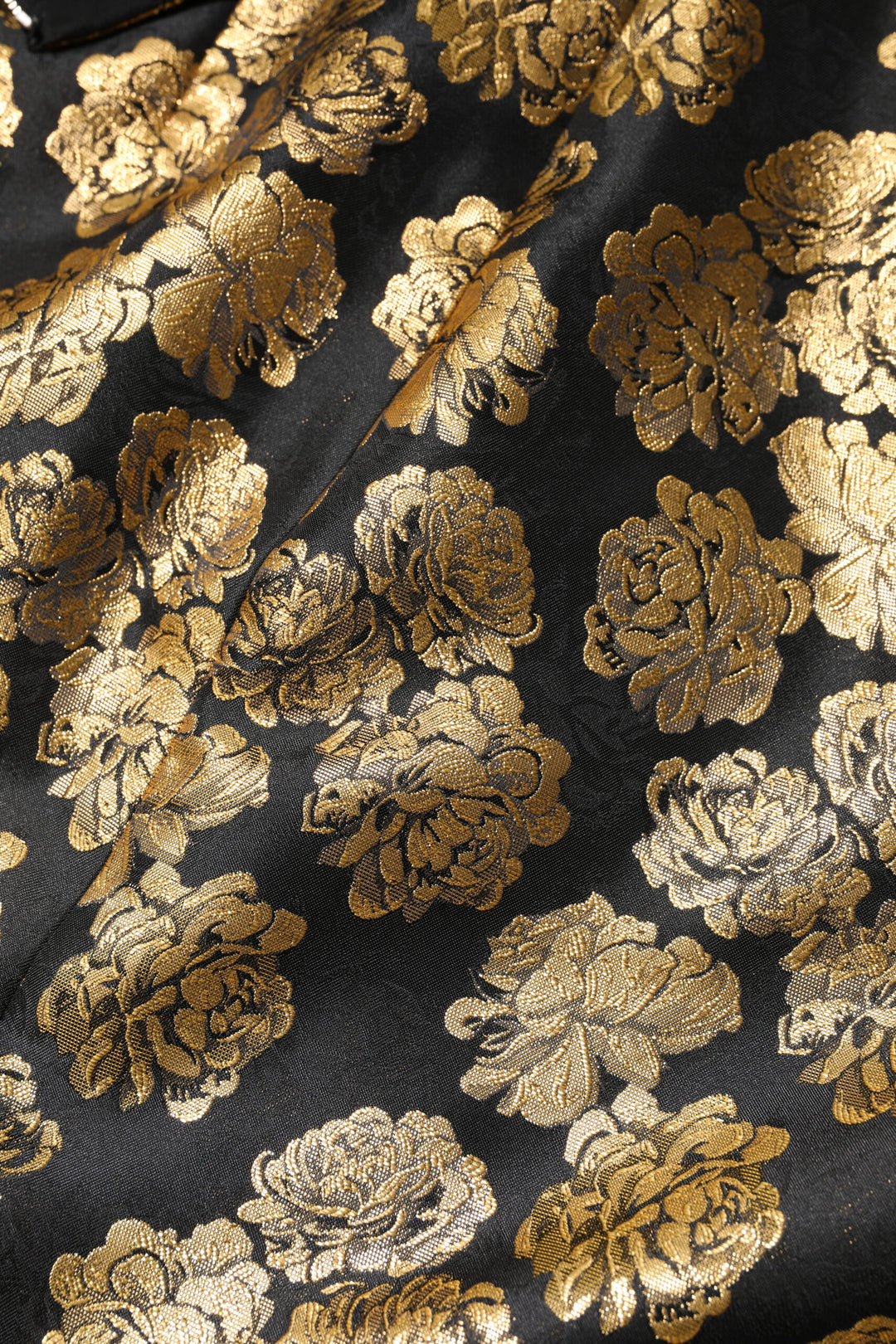 Dolce &amp; Gabbana Black Gold Floral Print Jacquard Mini Skirt