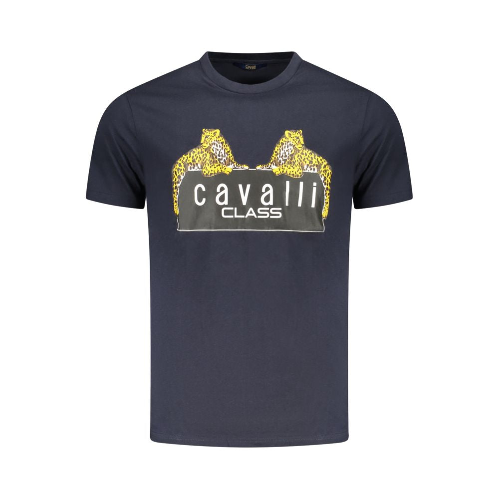 Cavalli Class Blu Cotton Men T-Shirt