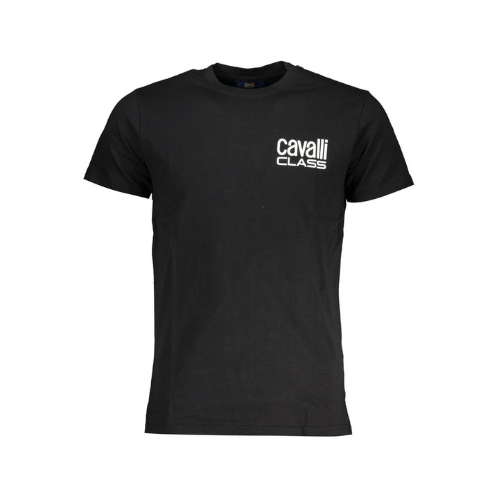 Cavalli Class Black Cotton Men T-Shirt