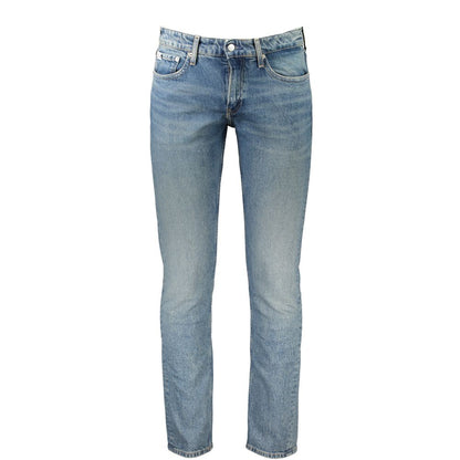Calvin Klein Blue Cotton Slim Fit Jeans