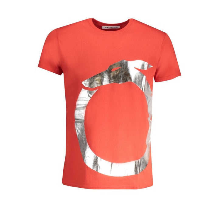 Trussardi Rosso Cotton Men T-Shirt